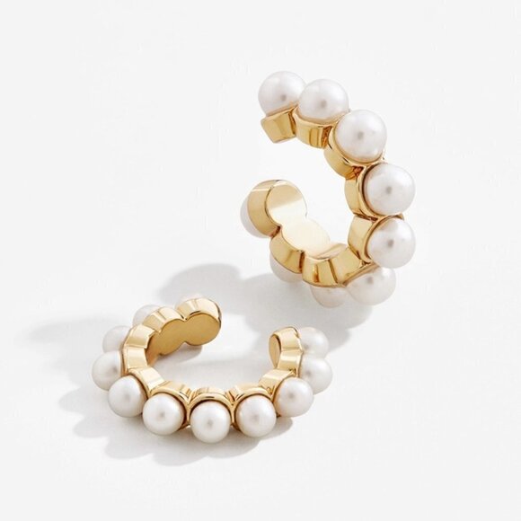 Clip ON FASHION PEARL GOLD EARRING - Picture 2 of 4